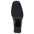 thumbnail image 5 of Botas Aizhenzm de cuero negro con tacón grueso hasta la rodilla para mujer, 5 of 5