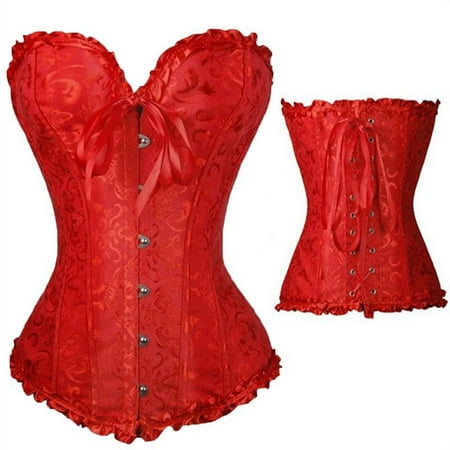 

Caitzr Women s Corset Lace Floral Waist Shaping Bustier Top for Wedding Dating Costume Party Photography