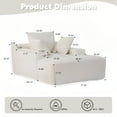 thumbnail image 3 of Oversized Chaise Lounge Chair Cozy Cloud Couch, Modern Plush Corduroy Upholstered Sleeper Sofa Daybed with 3 Throw Pillows and Wide Armrest for Living Room, No Assembly Required,White, 3 of 9