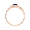 thumbnail image 2 of Angara Natural 0.6 Ct. Blue Sapphire with Diamond Vintage Inspired Ring in 14K Rose Gold for Women (Ring Size: 11.5), 2 of 10
