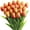 Orange, variant on White Artificial Flowers 20 Pcs Faux Tulips PU Real Touch Fake Flowers for Home Office Wedding Decor Arrangement Bouquet Faux Flowers for Decoration