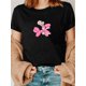 thumbnail image 1 of Stretchy 100% Cotton Women's Valentine's Day Casual T-Shirt - Lightweight, Loose Fit with Pink Bow & Flower Design, Short Sleeve, Round Neck, Perfect for Summer Tee For Adult, Men, Women, Teen, Teena, 1 of 6