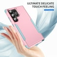 thumbnail image 5 of ELEHOLD Hybrid Case for Samsung Galaxy S24 Ultra 6.8" Rugged Shockproof Anti-Scratch Anti-Fingerprint Protective Hard PC Cover Support Wireless Charging for Samsung Galaxy S24 Ultra - Pink+Green, 5 of 8