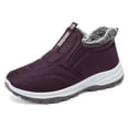 thumbnail image 5 of Rokment Womens Slip on Walking Snow Boots for Mom Seniors Cold Weather Non Slip Warm Fleece Lined Comfortable Nursing Work Winter Ankle Booties Purple Size 8.5, 5 of 6