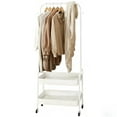 thumbnail image 1 of Portable Clothes Hanging Rack for Hanging Clothes, Rolling Garment Rack with Lockable Wheels & 2-Tier Storage Baskets, 1 of 8