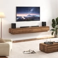 thumbnail image 2 of Blotout 94.5'' Minimalist Floating TV Stand, Modern Wall-Mounted Media Console with 4 Drawers for Wall-mounted TV Up to 110'', Brown, 2 of 9