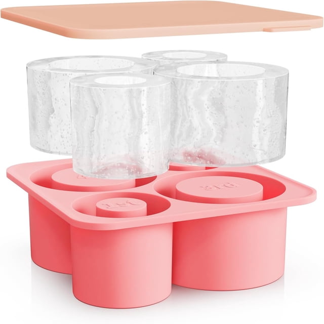 Molde de hielo para vaso Stanley Cup de 40 oz, 30 oz, 20 oz y 14 oz, bandeja de cubitos de hielo de silicona con tapa para congelador, bebidas heladas, jugos, whisky, cócteles, 4 piezas de