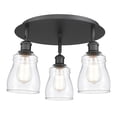 thumbnail image 3 of Innovations Lighting  Ellery - 3 Light 17" Flush Mount Clear/Matte Black, 3 of 5