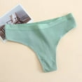 thumbnail image 3 of 6 Piece Womens Low Cut T Back Underpants Moisture Wicking Ribbed Cotton Underwear Panties No Show Solid Color Hipsters, 3 of 15