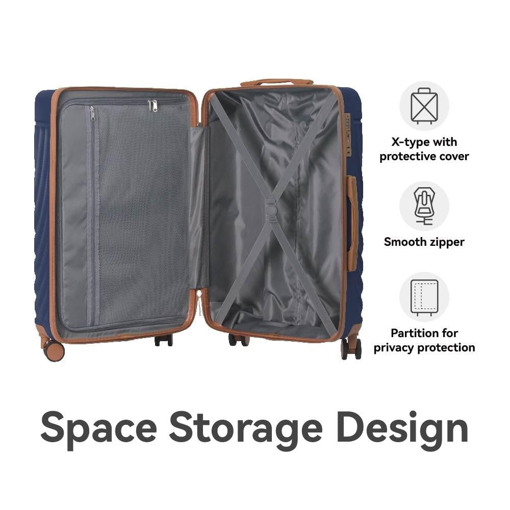 3pc Hardshell Luggage Set with TSA Lock, Lightweight ABS Spinner Suitcase 20" 24" 28"