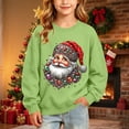 thumbnail image 2 of Falkdiz Sweatshirts for Girls Crew Neck Warm Inner Thin Pullover Christmas Crew Neck Long Sleeve Gifts Hoilday Girls Tops Graphic , Green , Size: 170, 2 of 9