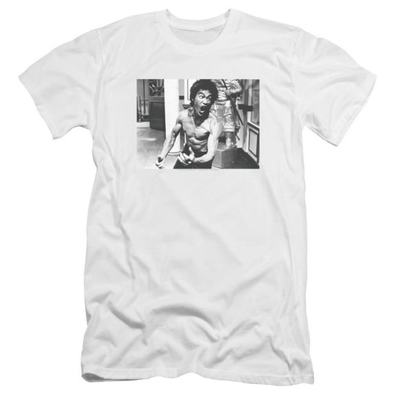 Bruce Lee Full Of Fury Premium Canvas T-Shirt Adult Slim Fit 30/1 White