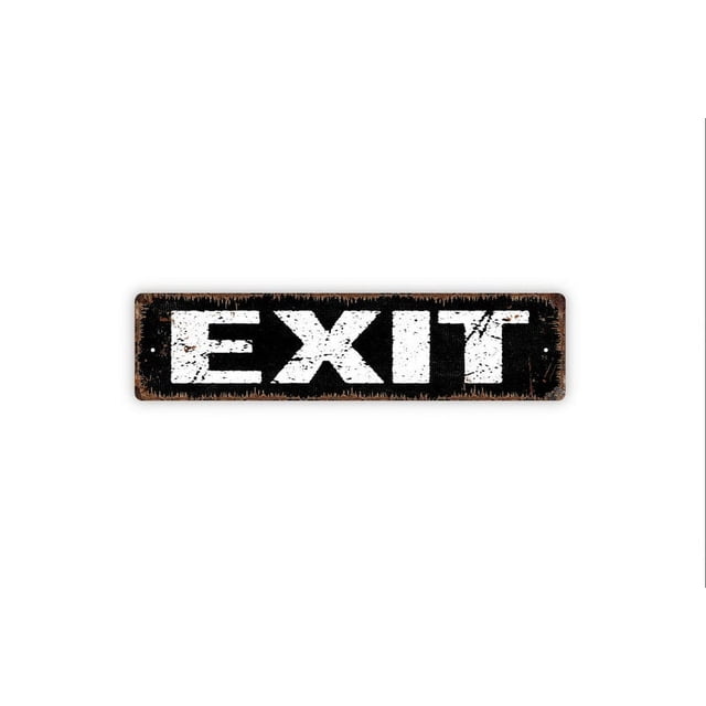 (Metal de aluminio) Señal de salida Señal de calle de metal rústico o placa con nombre para puerta Tamaño: 4 x 16 pulgadas