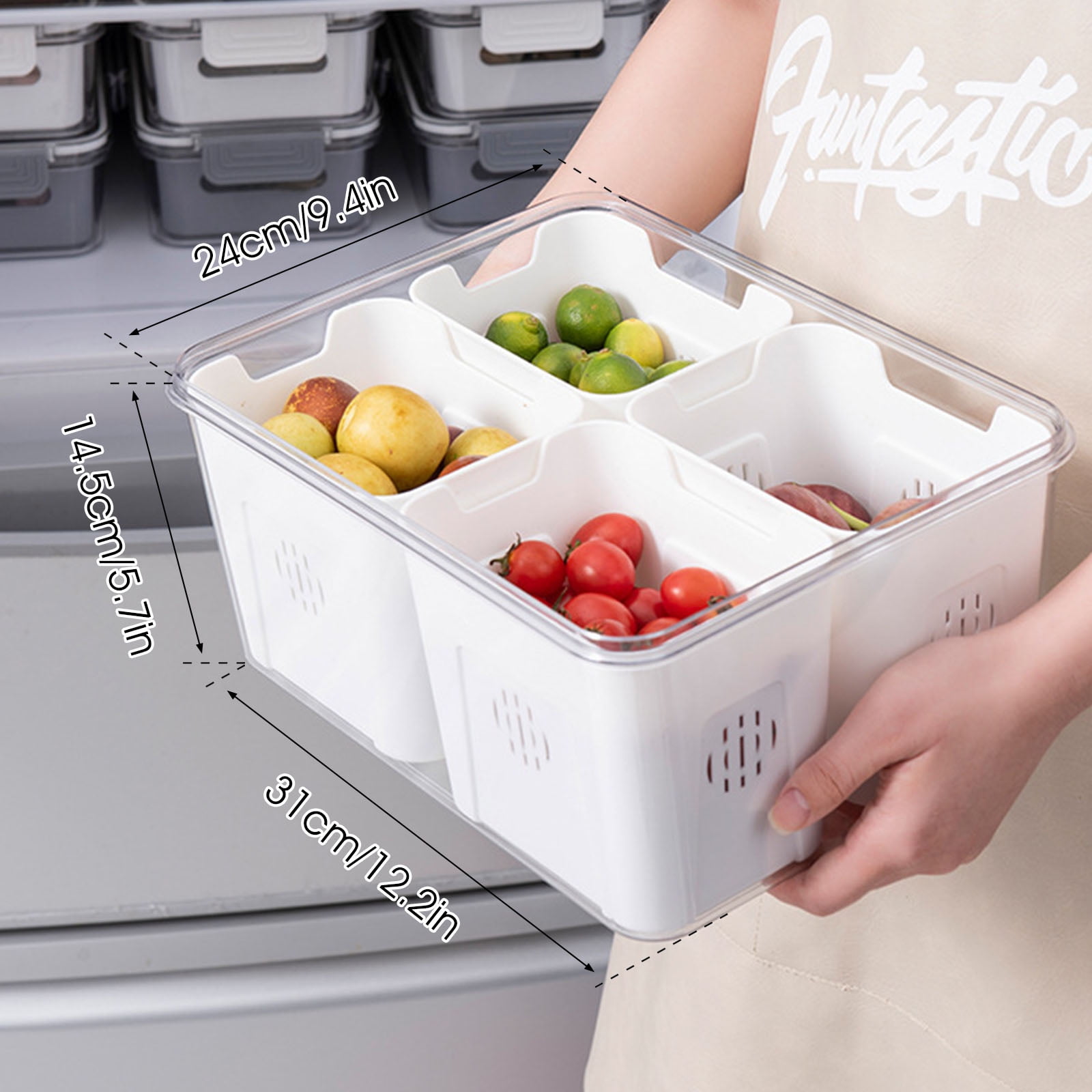  INNOVATIVE LIFE 2 Pack Sealed 4 Compartment Snackle Box  Container, Divided Food Serving Trays & Platters