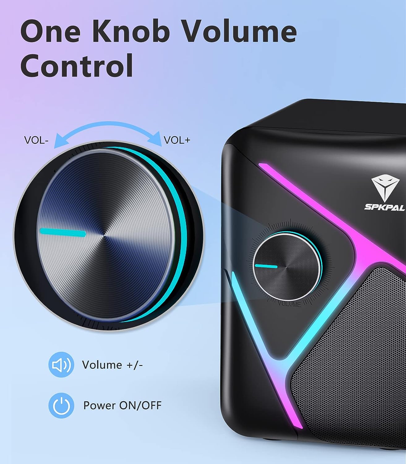 SPKPAL 2.1 Computer Speakers for Desktop with Subwoofer, Dynamic RGB PC Speakers with 11W Stereo Sound, USB Powered Multimedia Speaker System with 3.5mm AUX-in for Laptop, Tablet, Monitor, Phone