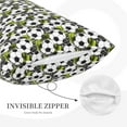 thumbnail image 3 of Lsque Soccer and Football Pattern Pillow Case – Soft & Cozy Throw Pillow Cover, Hypoallergenic Cushion Case for Sleeping Women with Envelope Closure-14"x20", 3 of 6