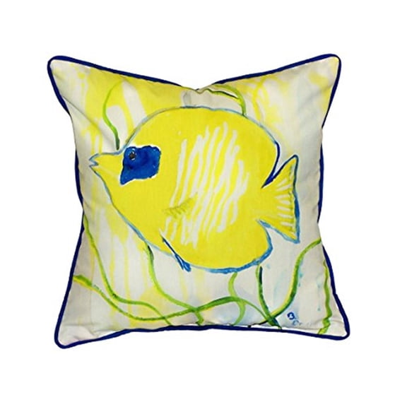 Betsy Drake Yellow Tang Large Indoor/Outdoor Pillow 18x18
