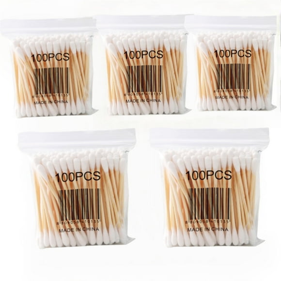 2.95" QTips,Bamboo Cotton Swabs 500 Count,Cotton Tipped Applicator,Cleaning with Wood Handle for Oil Makeup Applicators,Eyeshadow Brush and Remover Tool