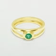 thumbnail image 2 of LBG 417 10k Yellow Gold Real Genuine Emerald Womens Solitaire Promise Ring - Size 9, 2 of 5