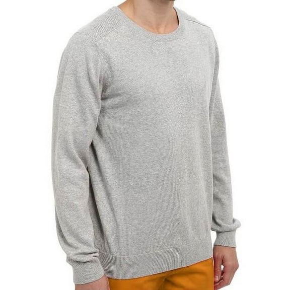 NAUTICA Men's Solid Crew Neck Classic Jersey Sweater (Grey, Large)