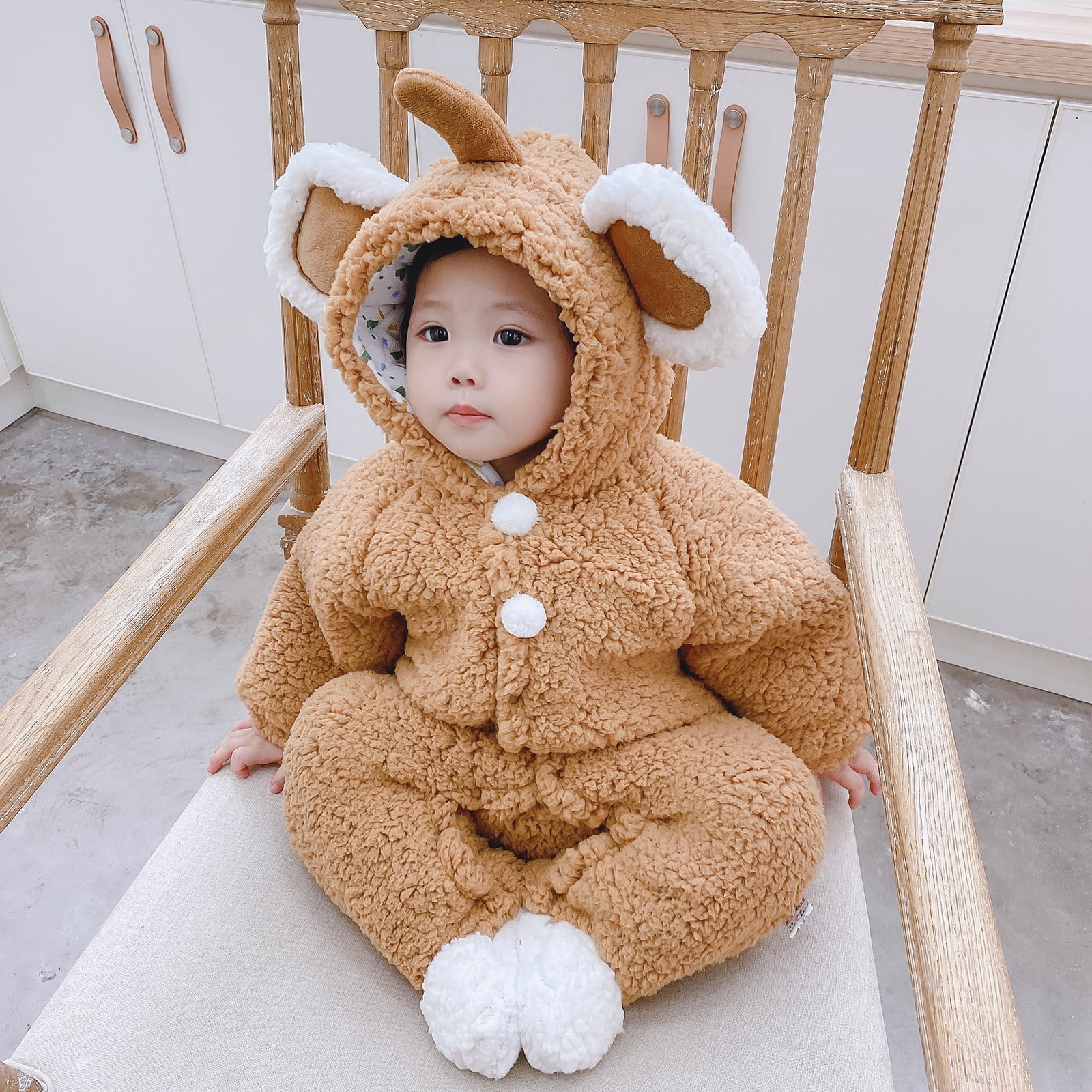 Shldybc Unisex Baby Animal Onesie Costume Cartoon Animal Outfit Homewear Kids One Piece Rompers Baby Pajamas on Clearance 6 9 Months Khaki Walmart