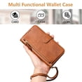thumbnail image 4 of Funda para Motorola MOTO G71S 5G con cremallera tipo cartera, tarjetero, marco de fotos, soporte y cordón, de piel sintética. marrón, 4 of 5