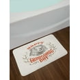 thumbnail image 2 of Groundhog Day Collection Bath Mat, Mammal Marmot Portrait in Bare Branches Wreath, Plush Bathroom Decor Mat with Non Slip Backing, 29.5" X 17.5", Pale Eggshell Rust and Taupe, by Ambesonne, 2 of 2