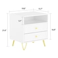 thumbnail image 7 of KULAGAGA Modern Nightstand Set of 2 White, Modern Side End Table with Drawer & Shelf for Living Room Bedroom, 7 of 7