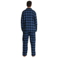 thumbnail image 3 of #FollowMe Mens Plaid Button-Front Flannel Pajama Set  Classic & Comfortable Sleepwear (Blue Black Buffalo Plaid, Small), 3 of 3