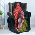 thumbnail image 4 of Pearls Soft Flannel Fleece Blanket, Close-up Graphic of a Shell with Pearls on an Underwater Stone Rock Inside Sea View, Cozy Plush for Indoor and Outdoor Use, 70" x 90", Multicolor, by Ambesonne, 4 of 5