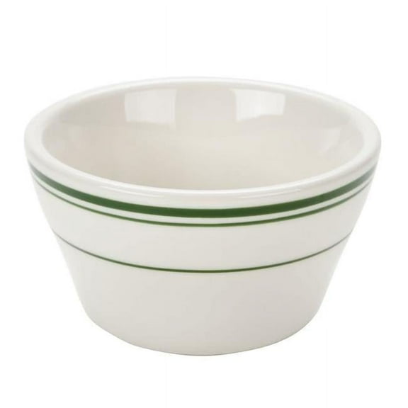 Yanco GB-4 7.25 oz China Green Band Bouillon Bowl, White - 4 x 2.25 in. - Pack of 36