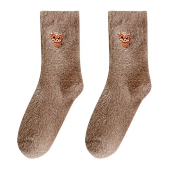 KKBOTIVE Women's Ankle Socks, Cute Cow Print Athletic Sock Cozy Soft Crew Neck Socks 2Pc