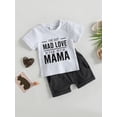 thumbnail image 3 of Coduop Baby Boys Mothers's Day Outfit Set Short Sleeve T-Shirt and Shorts Summer 2Pcs Set, 3 of 9