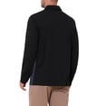 thumbnail image 3 of INSPIRE CHIC Men's Golf Shirt Zip Neck Color Block Long Sleeve Collared Casual Top XL Navy Blue, 3 of 6