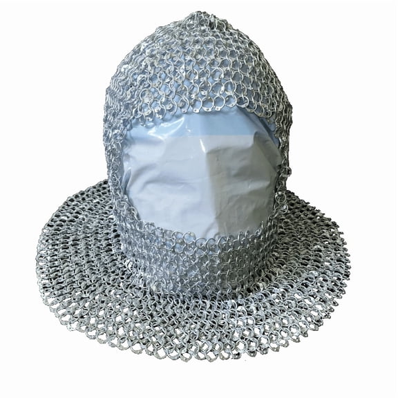 Aluminum Round Riveted Chainmail Coif Medieval Knights Head Wear Templar Viking Knight Costume Hood