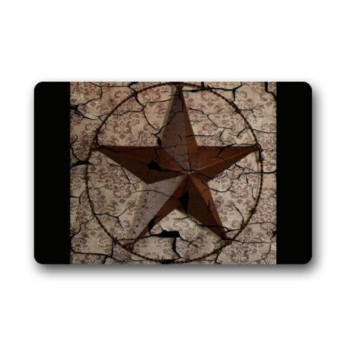 WinHome Western Texas Star Doormat Floor Mats Rugs Outdoors/Indoor