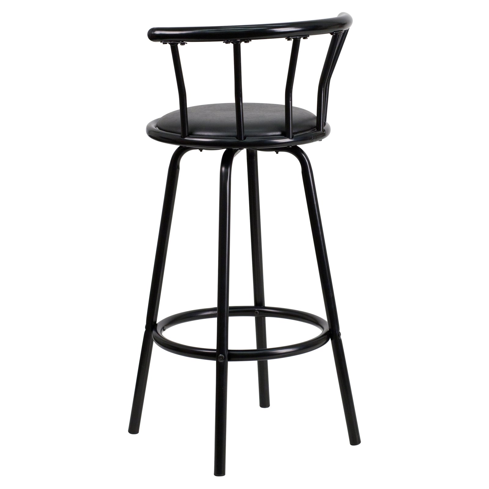 Metal Bar Stool with Black Vinyl Swivel Seat Flash ...