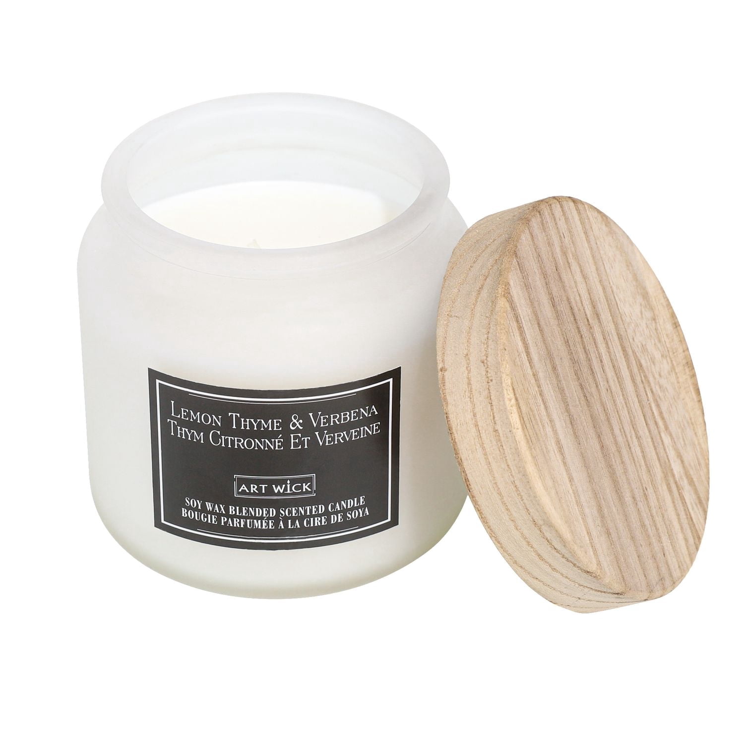 Art Wick 13.9OZ Lemon Thyme & Verbena Soy Wax Blended Scented Candle,1 cotton wick