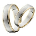 thumbnail image 3 of Pompeii3 14K Gold Two Tone Comfort Fit Wedding Ring Band Set New Men and Women, 3 of 5