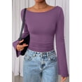 thumbnail image 4 of Top Corto de Manga Larga PRETTYGARDEN para Mujer en Morado Talla XL, 4 of 8