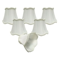 Royal Designs, Inc. Clip on Scalloped Bell Chandelier Lamp Shade Flame Clip Fitter, CSO-1027-5WH-6, 3 x 5 x 4.5, White, 6 Pack
