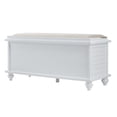 thumbnail image 3 of Weston Home Georgia Entryway Storage Bench with Cushion, White, 3 of 9