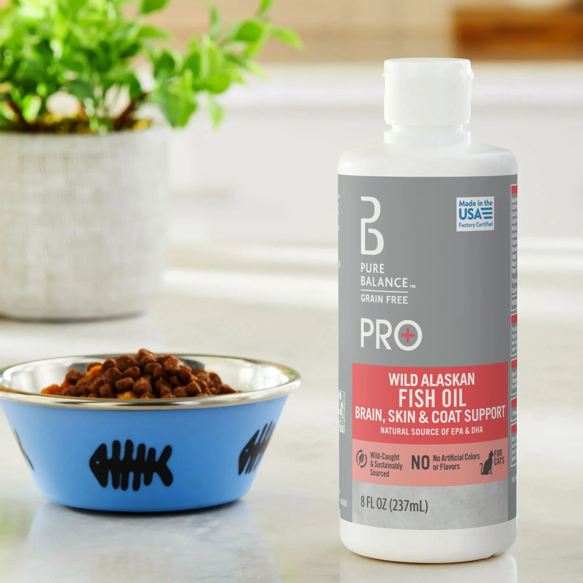 Pure Balance Pro+ Wild Caught Alaskan Fish Oil Supplement for Cats, 8 fl oz