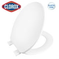 Clorox Antimicrobial Round Plastic Toilet Seat with Easyoff Hinges