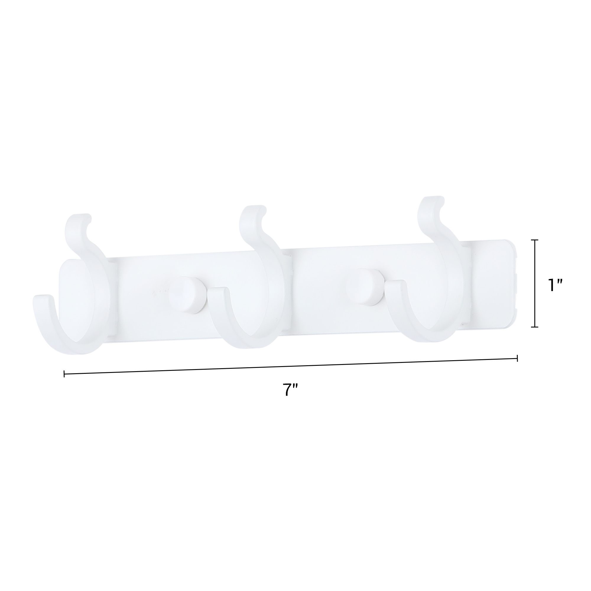 Unique Bargains 1 Pack Coat Rack Wall Mount Metal Coat Hook for Hanging with 3 Hooks White