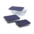 thumbnail image 5 of Pyrex Simply Store - Juego de 3 recipientes rectangulares de vidrio para almacenamiento de alimentos, 3, 6 y 11 tazas, recipientes para preparación de comidas con tapas sin BPA, aptos para, 5 of 5