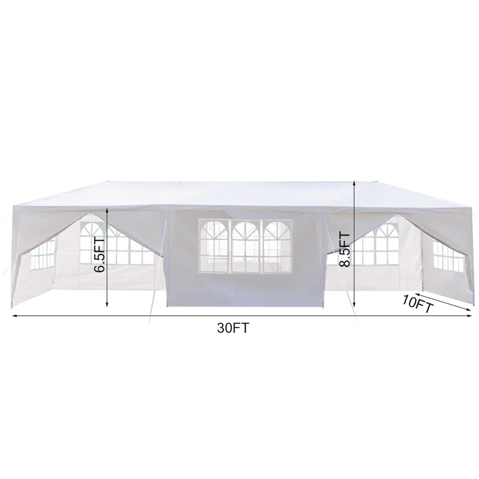 Kepooman 3 x 9m Canopy, Portable Folding Instant Canopy Tent, Outdoor Canopies with Two Doors, White, Eight Sides Kepooman 3 x 9m Canopy, Portable Folding Instant Canopy Tent, Outdoor Canopies with Two Doors, White, Eight Sides