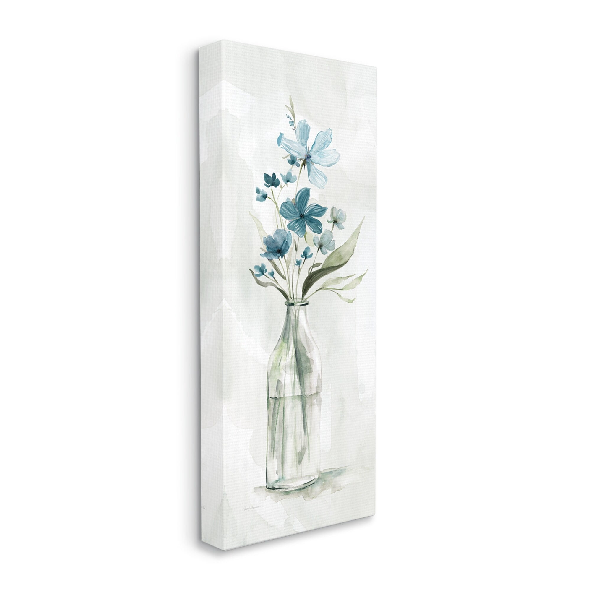 Stupell Industries Wild Lilies Assortment Glass Water Bottle Flower Charm,20 x 48, Design by Carol Robinson