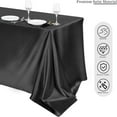 thumbnail image 2 of Bxaolu 1 Pack Satin Tablecloth 84 x 60 Inch Overlay Satin Table Cover Rectangle Bright Silk Tablecloth Smooth Fabric Table Decoration for Wedding Banquet Party Events (Black), 2 of 8