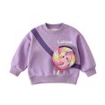 thumbnail image 3 of Kids Cute 3D Cartoon Pocket Pullover Sweatshirt Cute Casual Crew Neck Sweatshirt Girls Boys Funny Graphic Novelty Shirts with Bag, 3 of 6